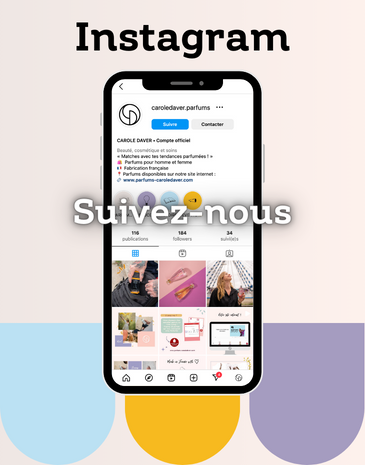 Retrouvez nos nouveautés ainsi que nos actualités en cliquant sur l'image pour vous abonnez sur le compte Instagram de Carole Daver